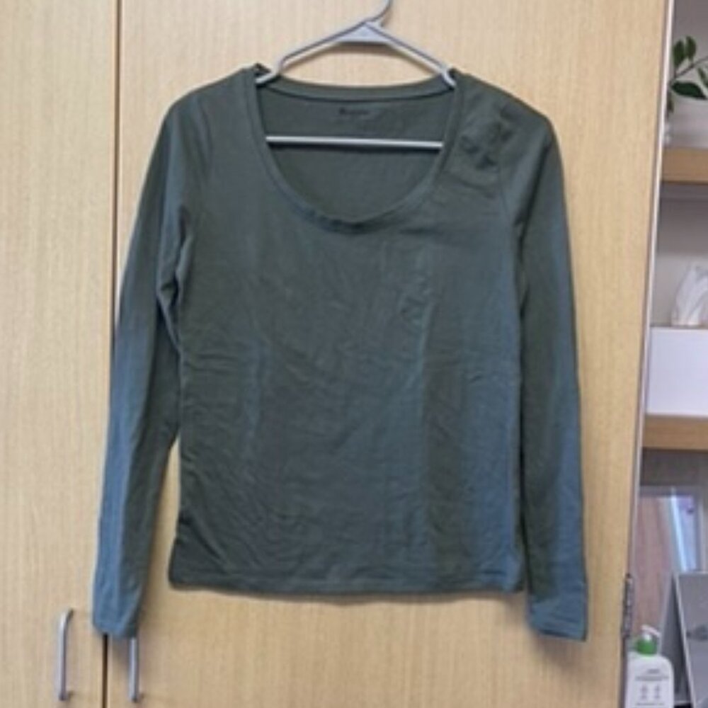 Army-green Fitted Long-Sleeve